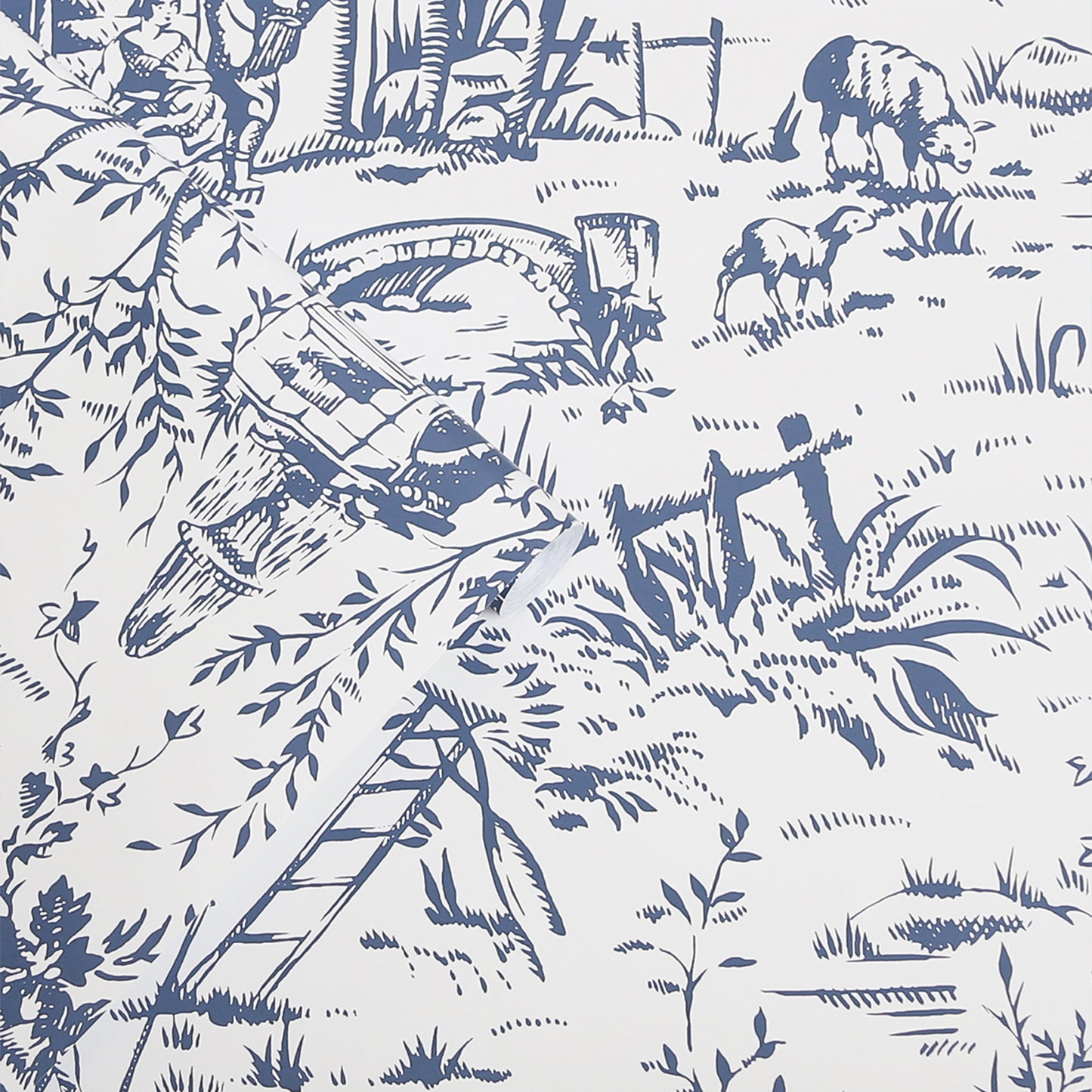 Purchase Laura Ashley Wallpaper Item 118494 Toile de Jouy Dark Seaspray Blue