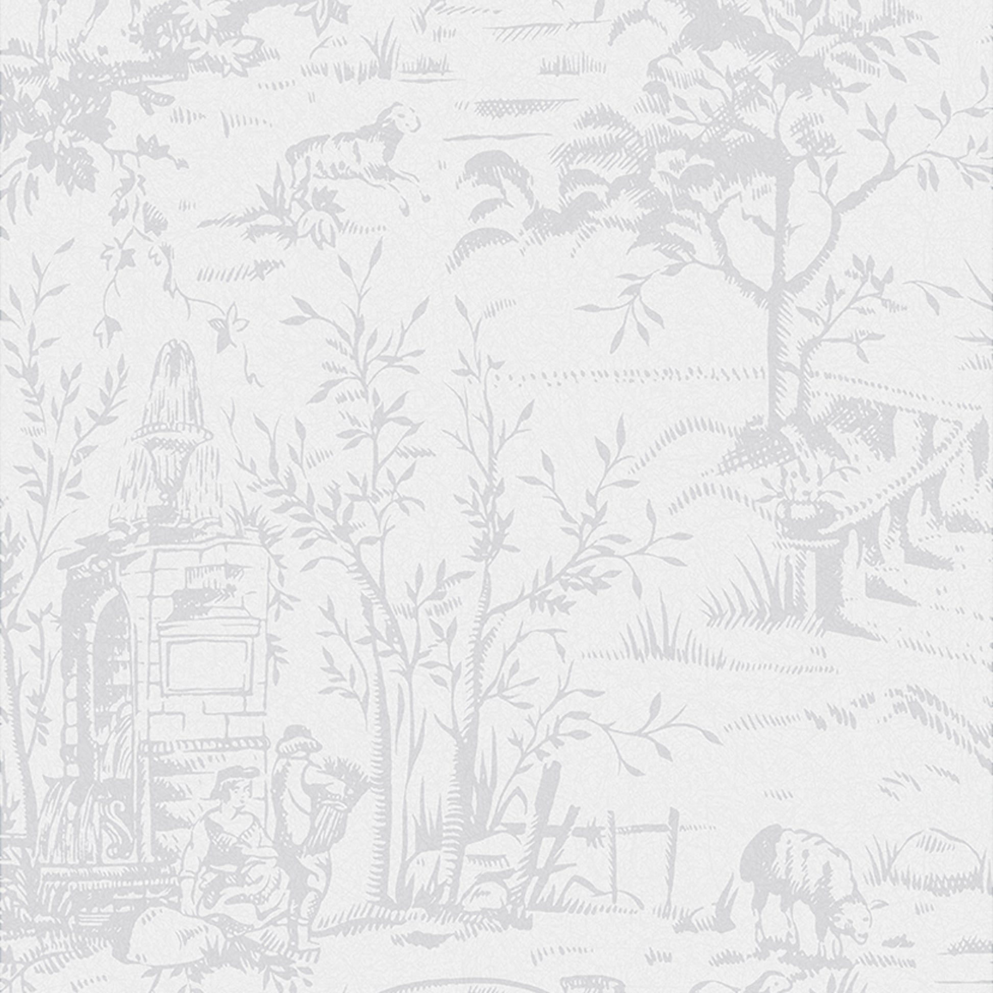 Purchase Laura Ashley Wallpaper SKU 118495 Toile de Jouy Sugared Grey