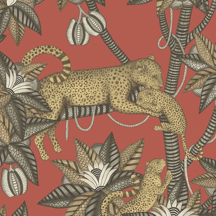 Sample 119/3014 Satara Soot and Metgld/Rouge Animal/Insects Cole and Son Wallpaper