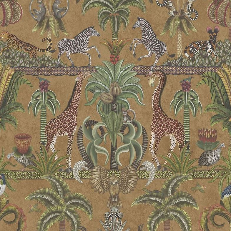 Sample 119/5025 Afrika Kingdom Olgrn/Spgrn/Mt Bronz Novelty Cole and Son Wallpaper