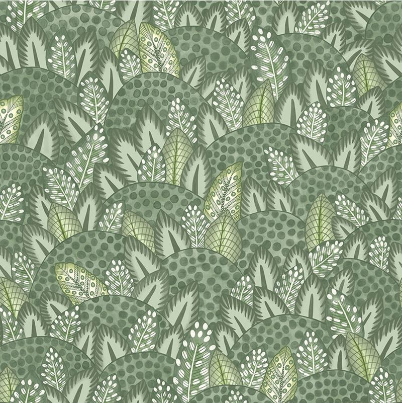Sample 119/9042 Zulu Terrain Frstgrn and Olvgrn Botanical and Floral Cole and Son Wallpaper