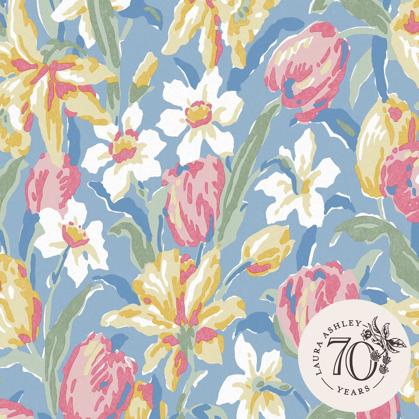 Purchase Laura Ashley Wallpaper Pattern number 119847 Tulips China Blue Removable