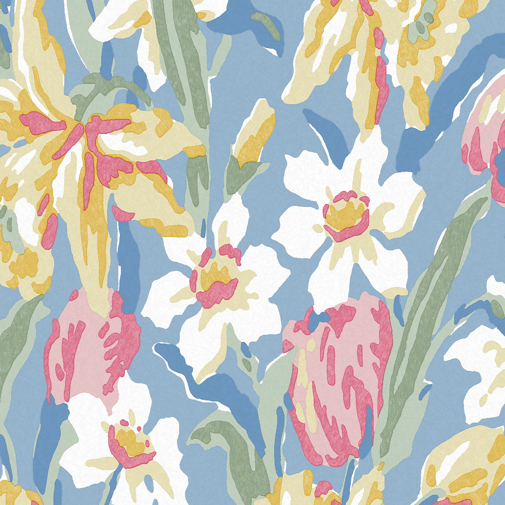 119847 | Tulips China Blue Removable - Laura Ashley Wallpaper