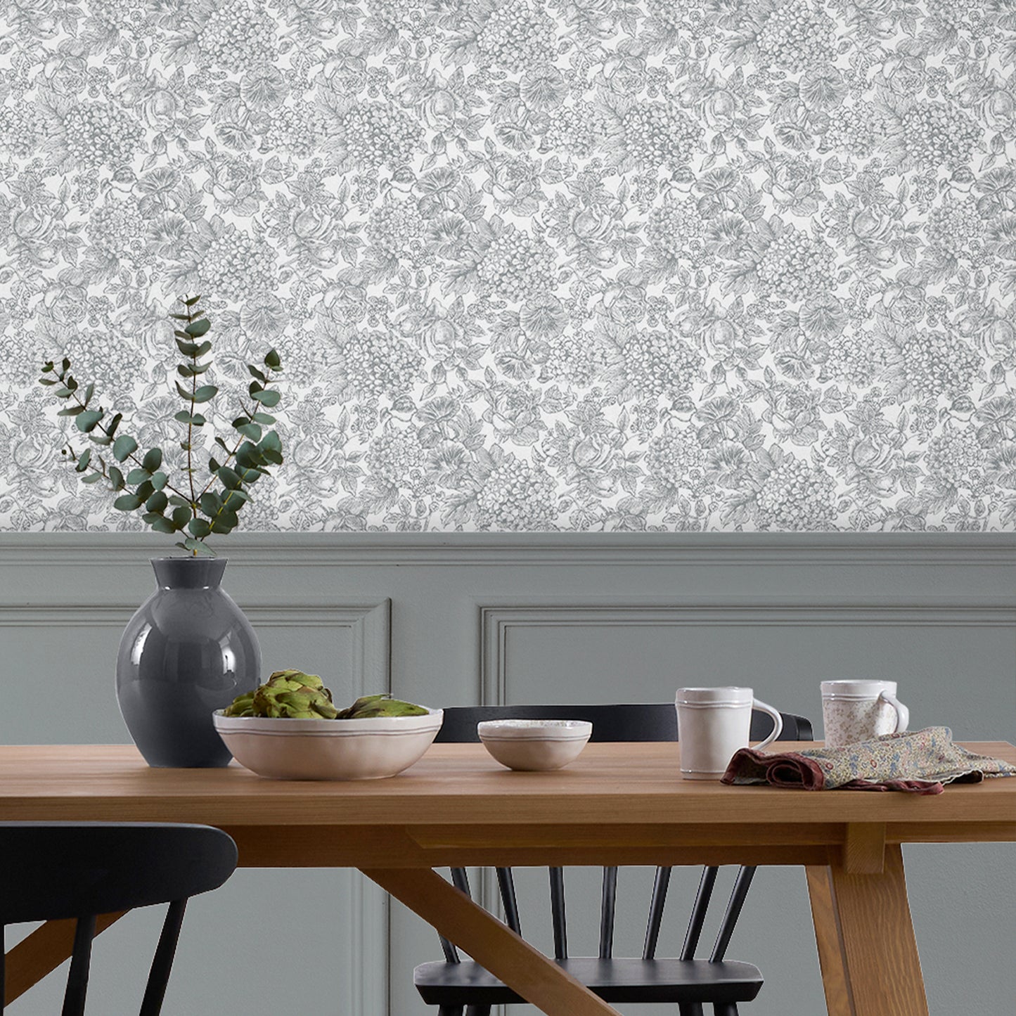 Purchase Laura Ashley Wallpaper Item 119859 Louise Slate Grey Removable
