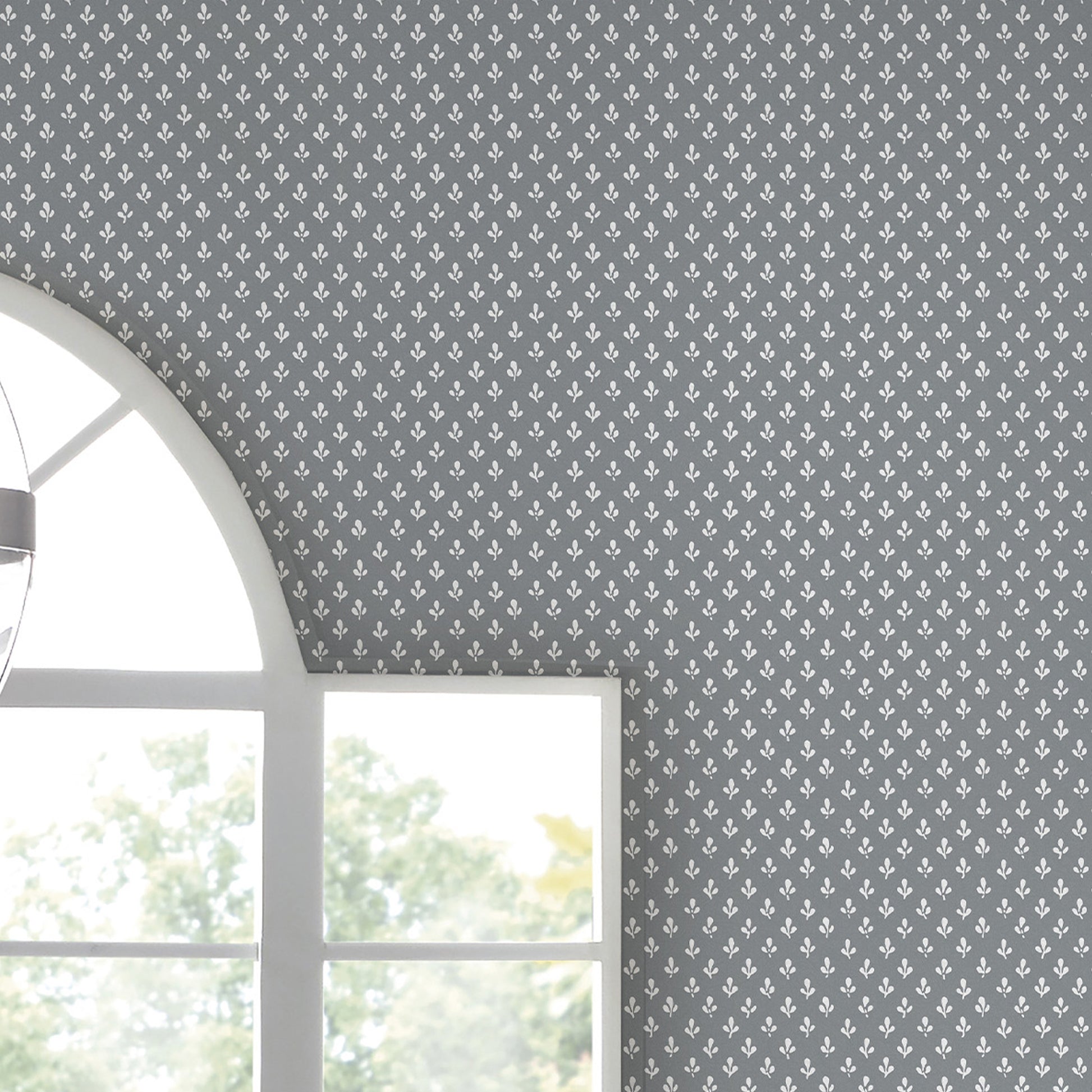 Purchase Laura Ashley Wallpaper Pattern# 119861 Trefoil Slate Grey Removable