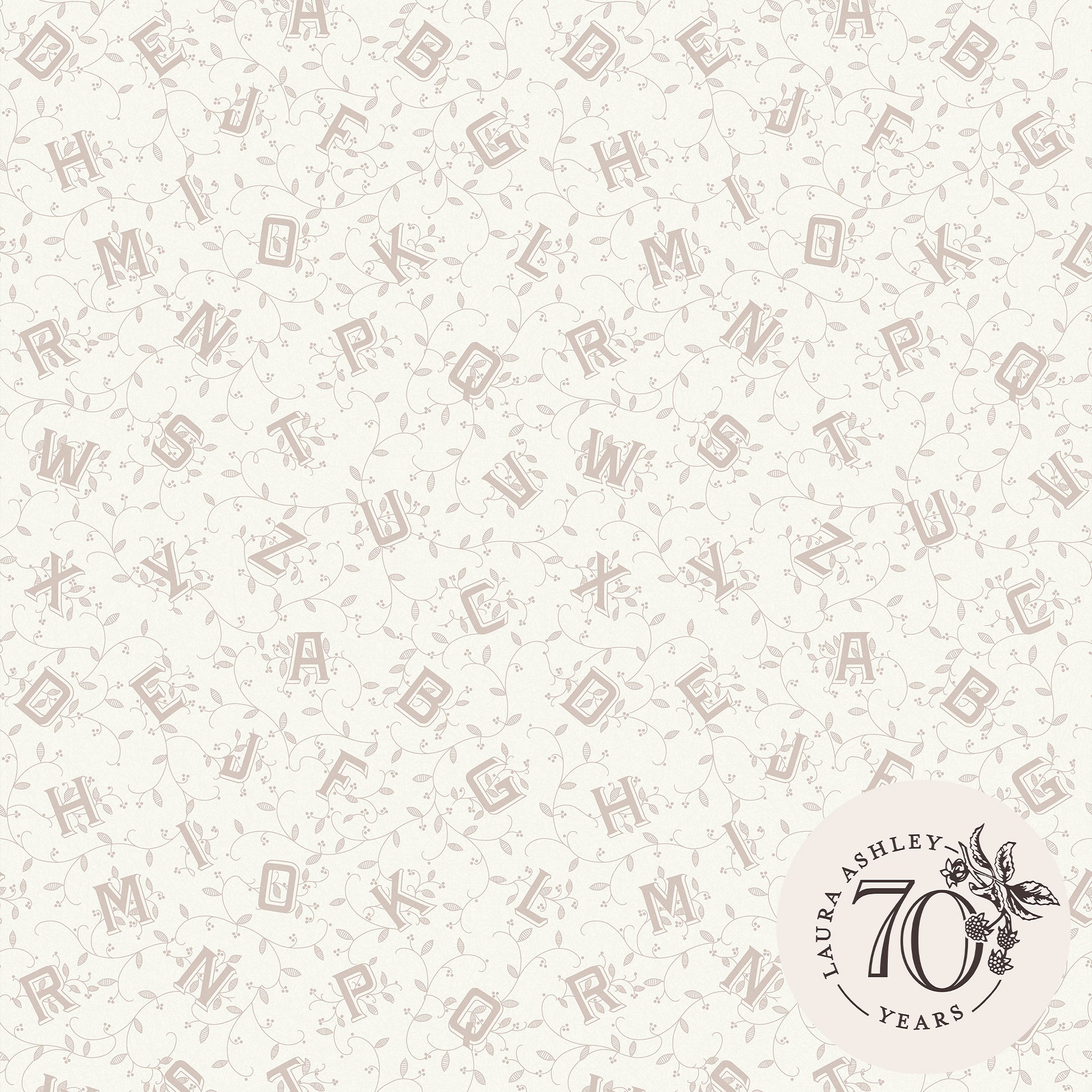 Purchase Laura Ashley Wallpaper Item# 119862 Alphabet Dove Grey Removable