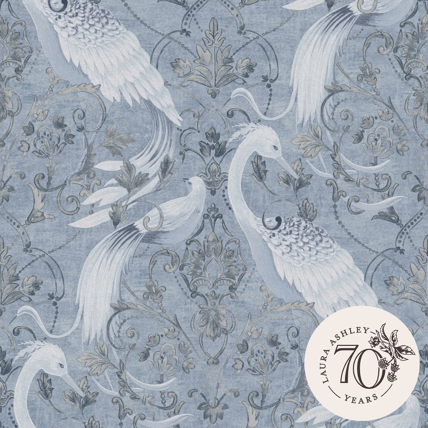 Purchase Laura Ashley Wallpaper Product# 120132 Tregaron Midnight Blue Removable