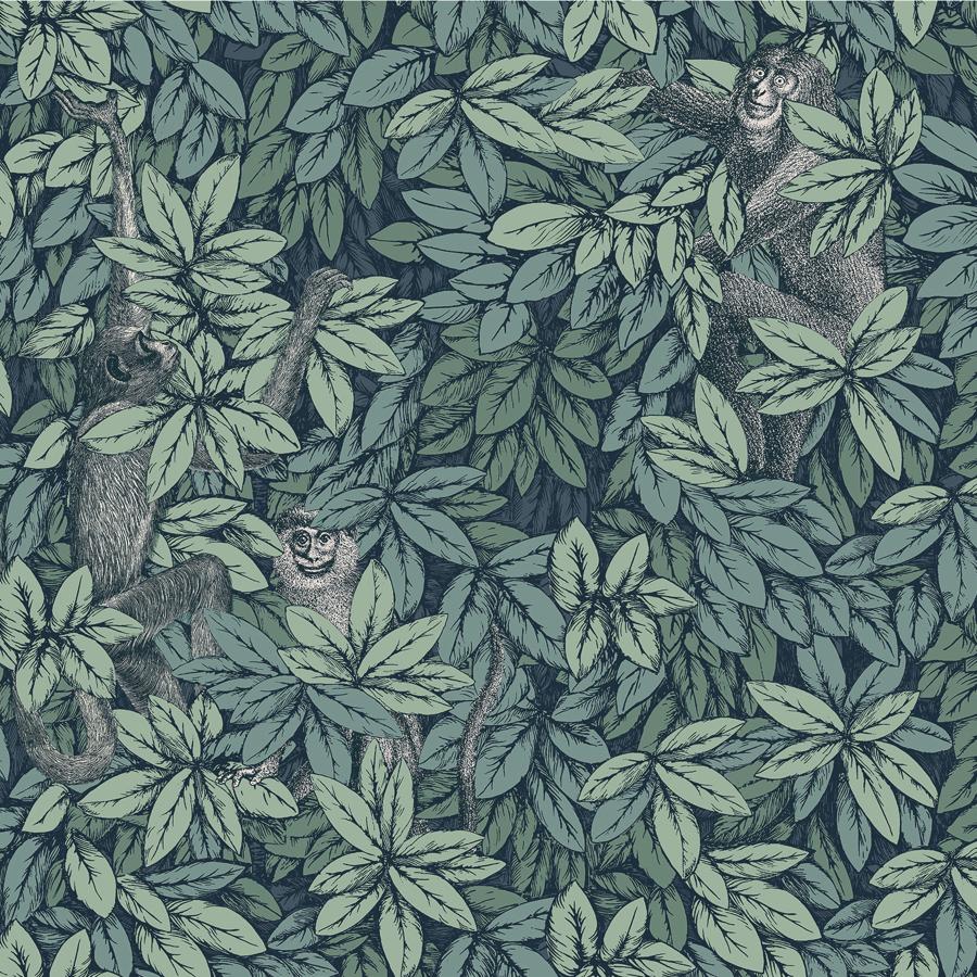 Sample - 123/10046 | Foglie E Scimmie, Green Leaf - Cole & Son Wallpaper - 123/10046.Cs.0