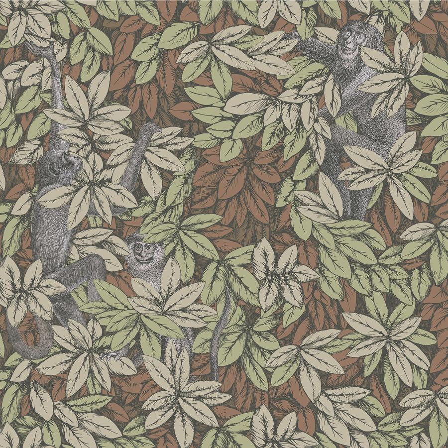 Sample - 123/10047 | Foglie E Scimmie, Orange Leaf - Cole & Son Wallpaper - 123/10047.Cs.0