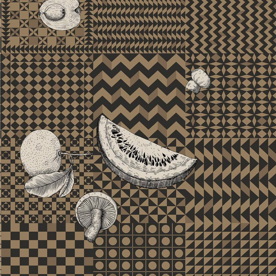 Sample - 123/6031 | Frutta E Geometrico, Gold Geometric - Cole & Son Wallpaper - 123/6031.Cs.0