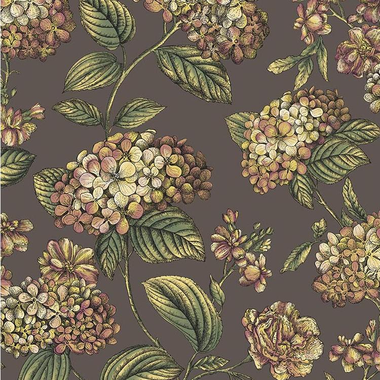 Sample - 123/8041 | Ramo Di Ortensia, Brown Botanical - Cole & Son Wallpaper - 123/8041.Cs.0