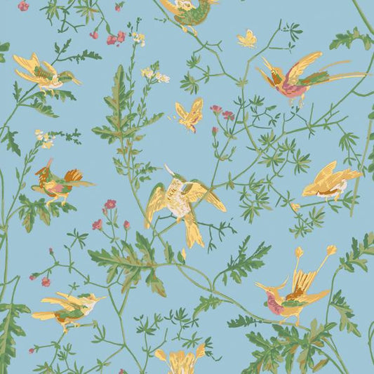 Purchase 124/1004 Hummingbirds, Yellow/Blue Animals - Cole & Son Wallpaper