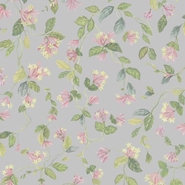 Sample - 124/3017 | Flora, Grey/Pink Floral - Cole & Son Wallpaper