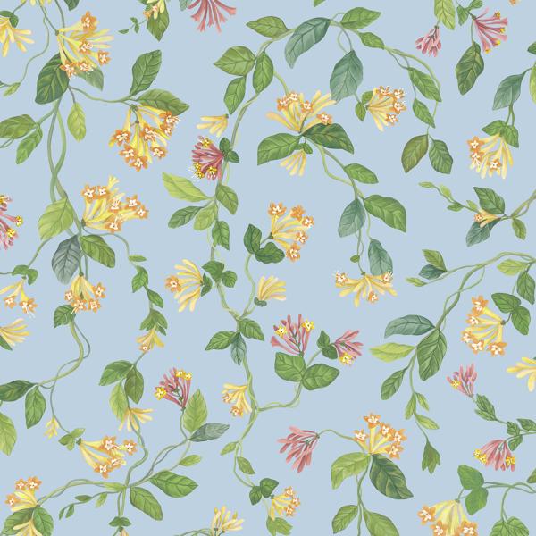 Sample - 124/3018 | Flora, Blue/Orange Floral - Cole & Son Wallpaper
