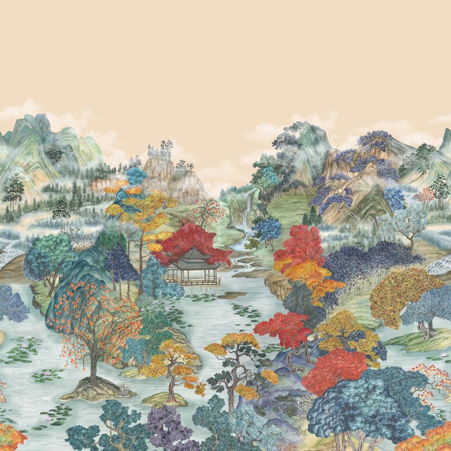 Purchase 126/12044 Pavilion Panel, Soft Maple Chinoiserie - Cole & Son Wallpaper
