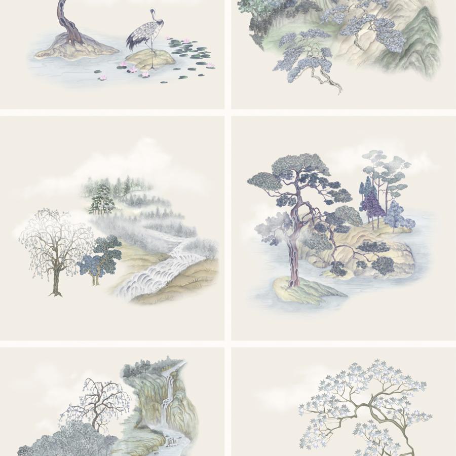 Purchase 126/10036 Tile Toile, Blue Chinoiserie - Cole & Son Wallpaper