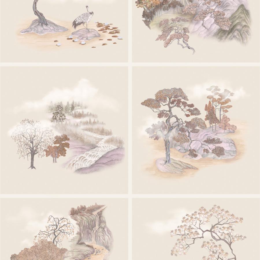 Purchase 126/10037 Tile Toile, Autumnal Chinoiserie - Cole & Son Wallpaper