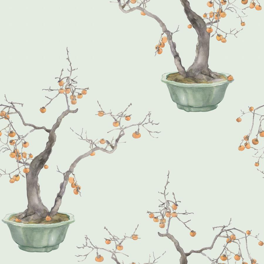 Purchase 126/2006 Kaki Persimmon, Jade Green Chinoiserie - Cole & Son Wallpaper