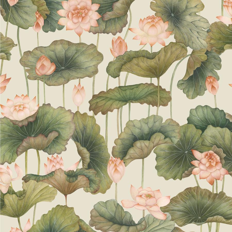 Purchase 126/9032 Lily Lotus, Orange & Olive Botanical - Cole & Son Wallpaper