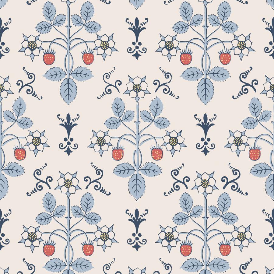 Purchase 127/2010 Strawberry, Blue/Cream Botanical - Cole & Son Wallpaper