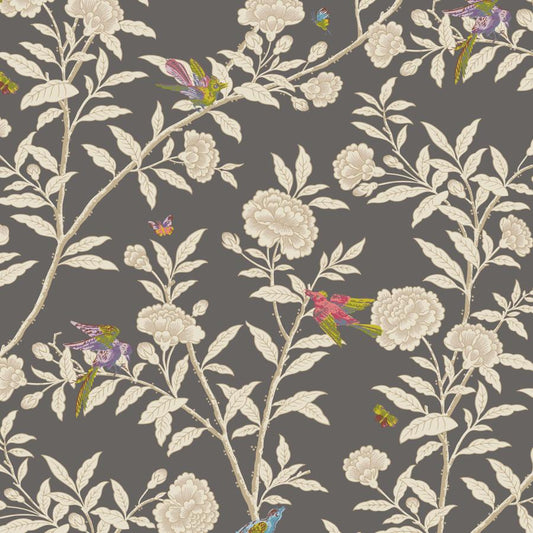 Purchase 127/4019 Roseberry With Birds, Charcoal Chinoiserie - Cole & Son Wallpaper