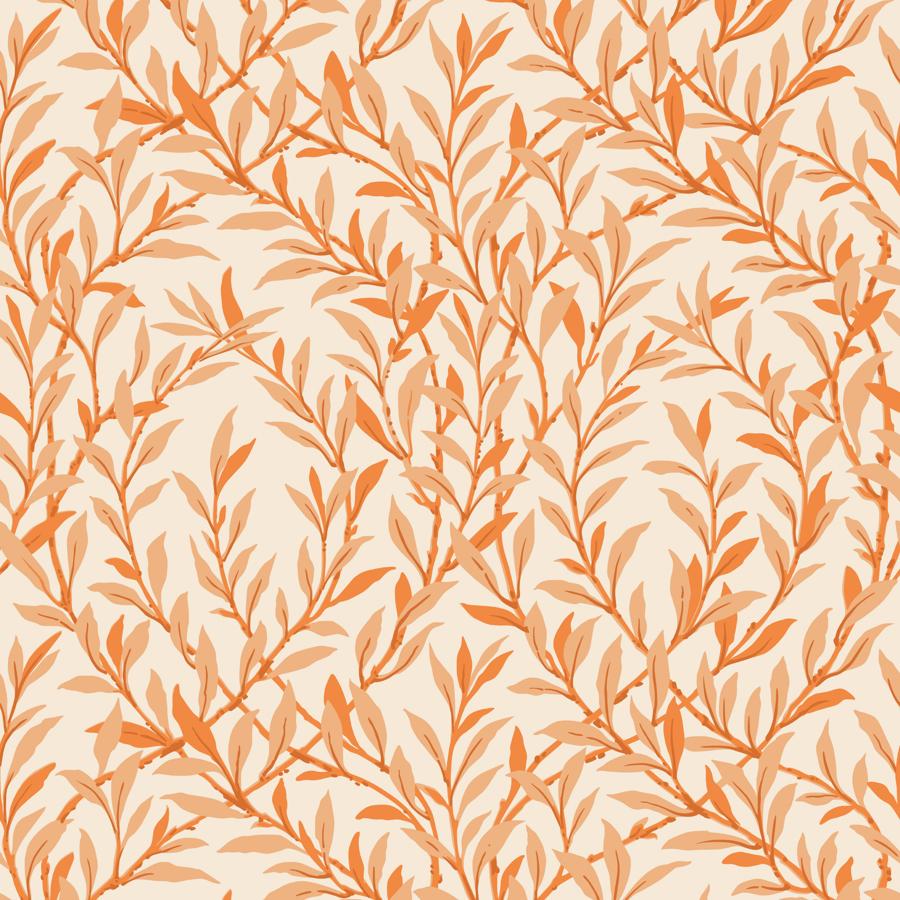 Purchase 127/7034 Willow Branch, Tangerine/Cream Leaves - Cole & Son Wallpaper