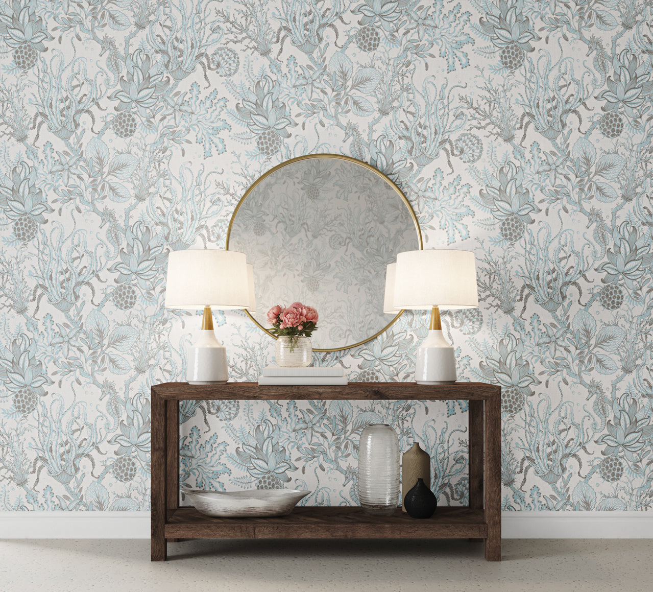 Purchase Phillip Jeffries Wallpaper - 9992, Toile De Sea - Aquatic Aqua 2