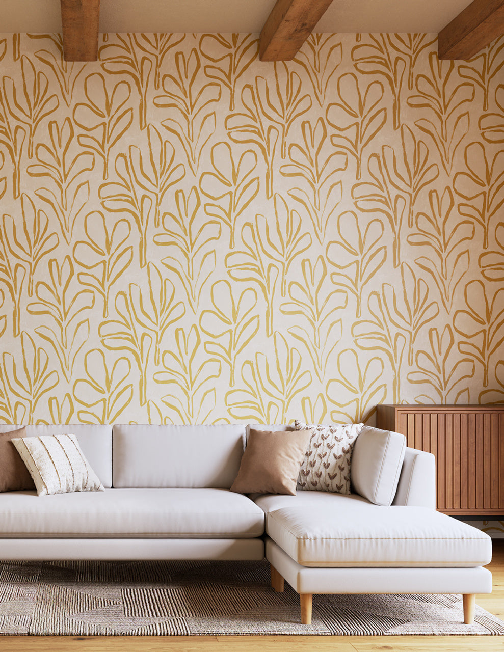 Purchase Phillip Jeffries Wallpaper - 10308, Sprig Silhouette - Honey Lace 2