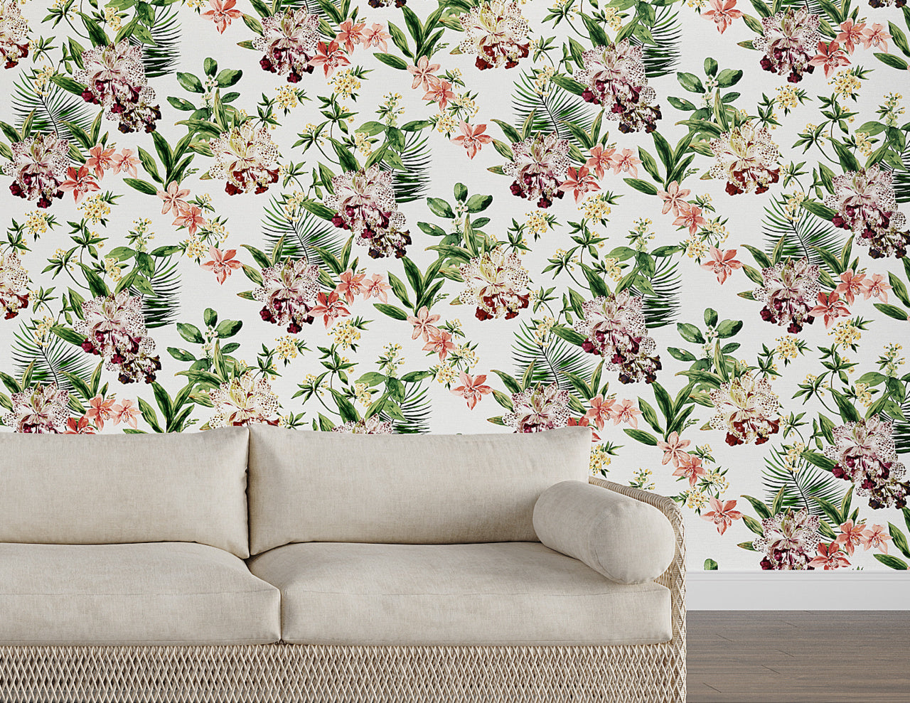 Purchase Phillip Jeffries Wallpaper - 10556, Aloha Orchids - Mai Tai Multi 2