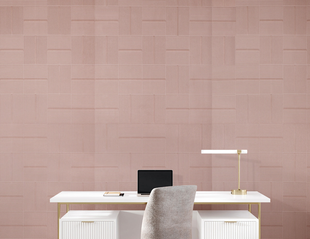 Purchase Phillip Jeffries Wallpaper - 10189, Tufted Tiles - Blushing 2
