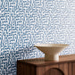 Purchase Phillip Jeffries Wallpaper - 40806, Rosetta - Navy Narrative On Woven Walls2