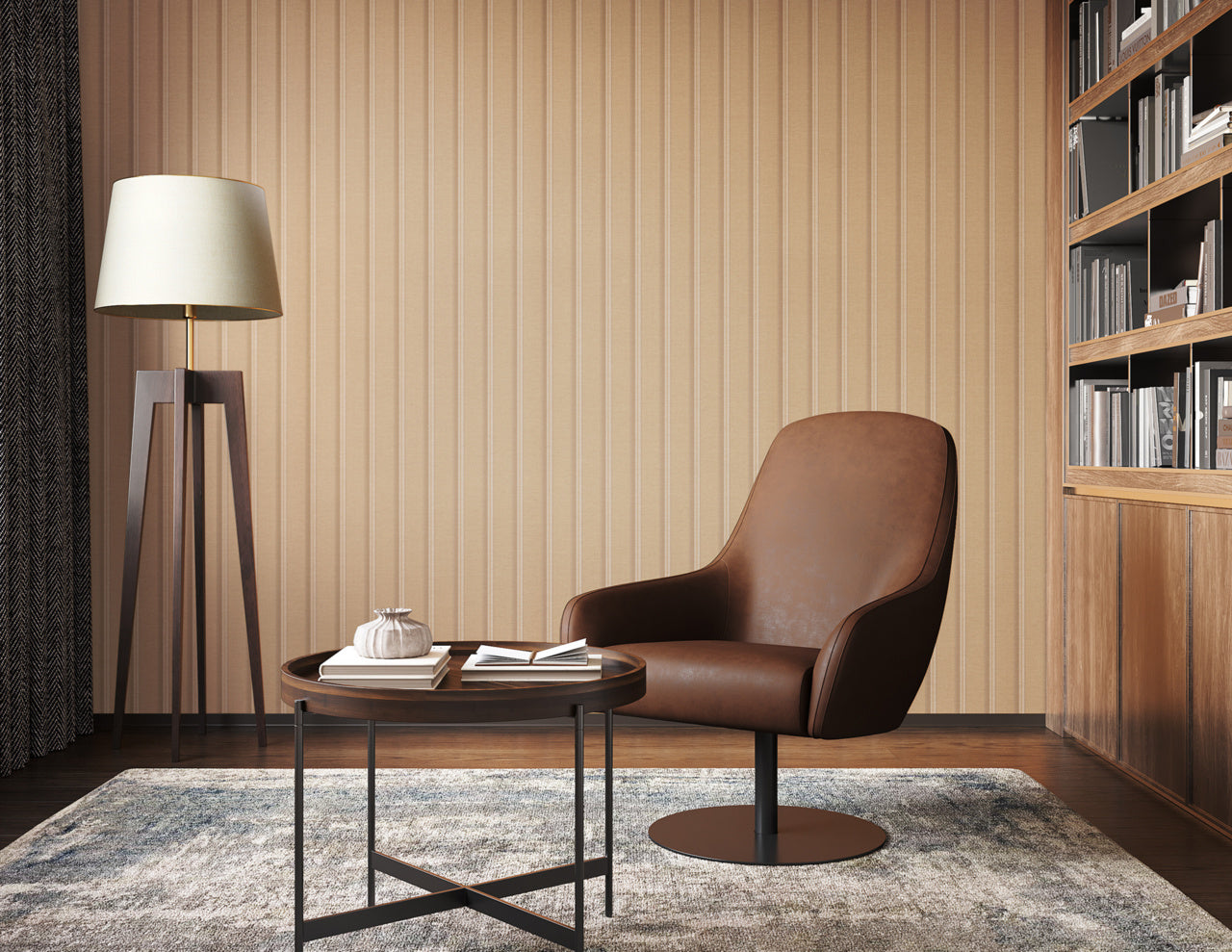 Purchase Phillip Jeffries Wallpaper - 10737, Prairie Stripe - White On Camel 2