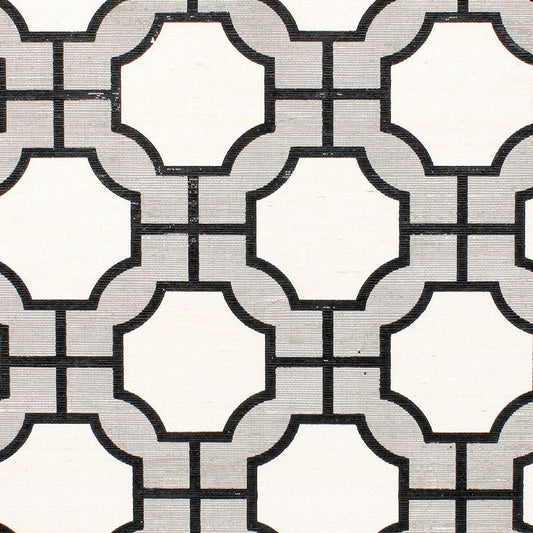 Purchase 5196 Imperial Gates Grey and Black on White Manila Hemp Phillip Jeffries Wallpaper