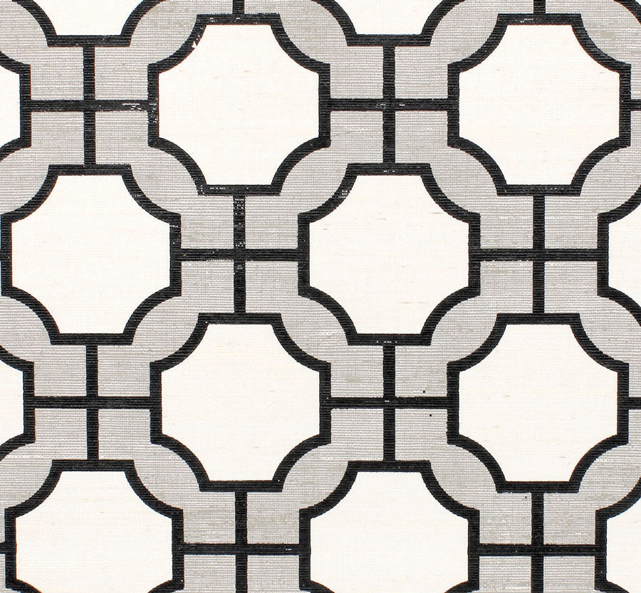 Purchase 5196 Imperial Gates Grey and Black on White Manila Hemp Phillip Jeffries Wallpaper