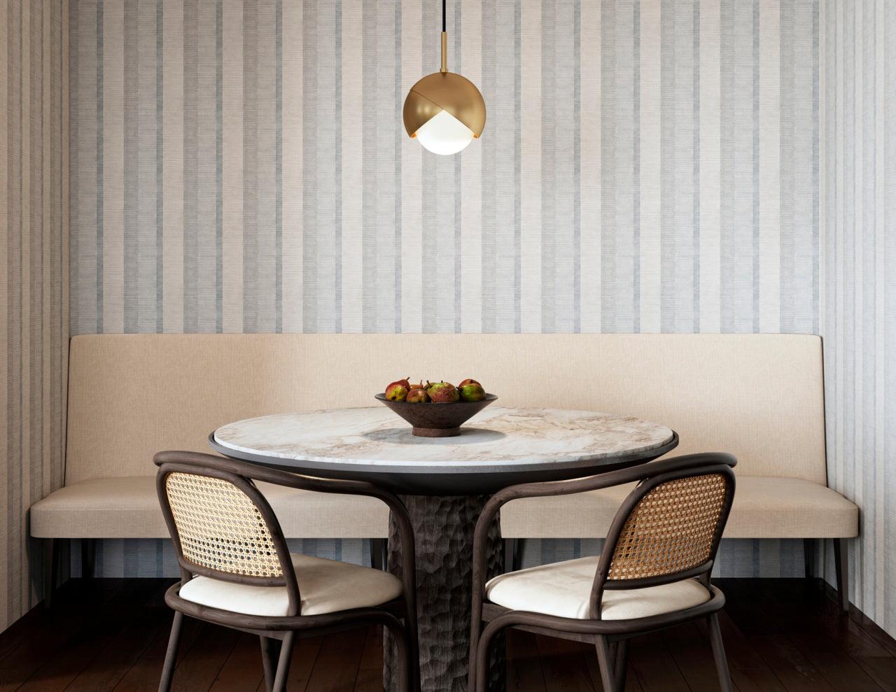 Purchase Phillip Jeffries Wallpaper - 40106, Santa Fe Stripe - Blue Mirage On Woven Walls2