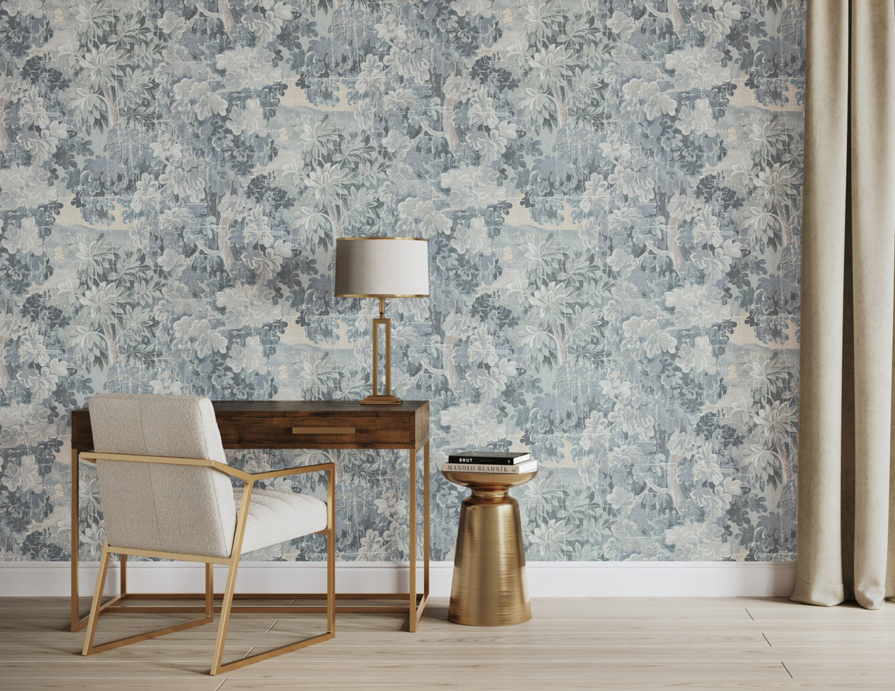 Purchase Phillip Jeffries Wallpaper - 31503, Midsummer - Savile Blue 2