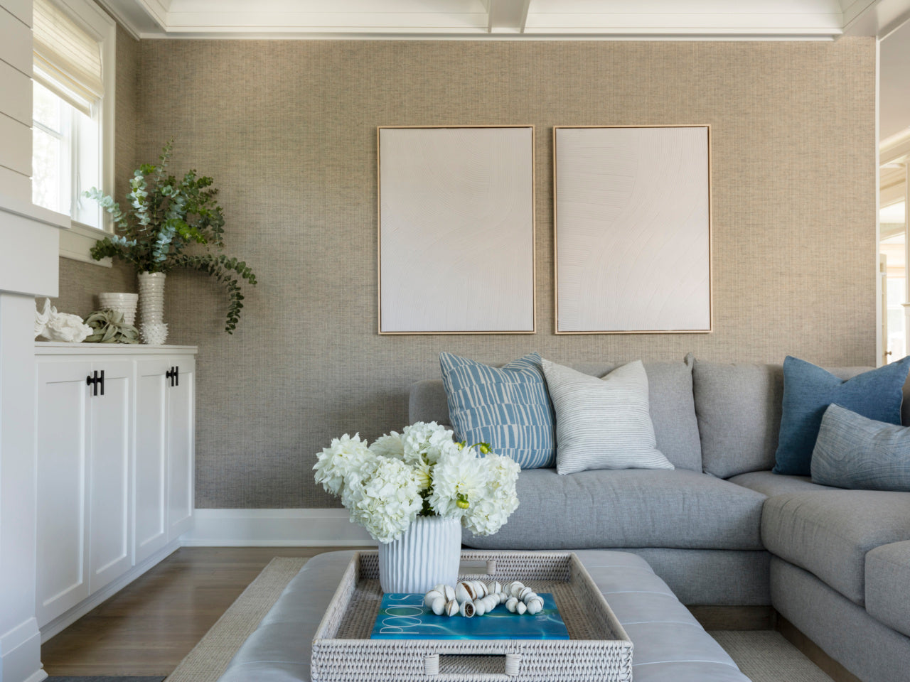 Purchase 1231 Simply Seamless Western Weave Chambray Blue Phillip Jeffries Wallpaper 1