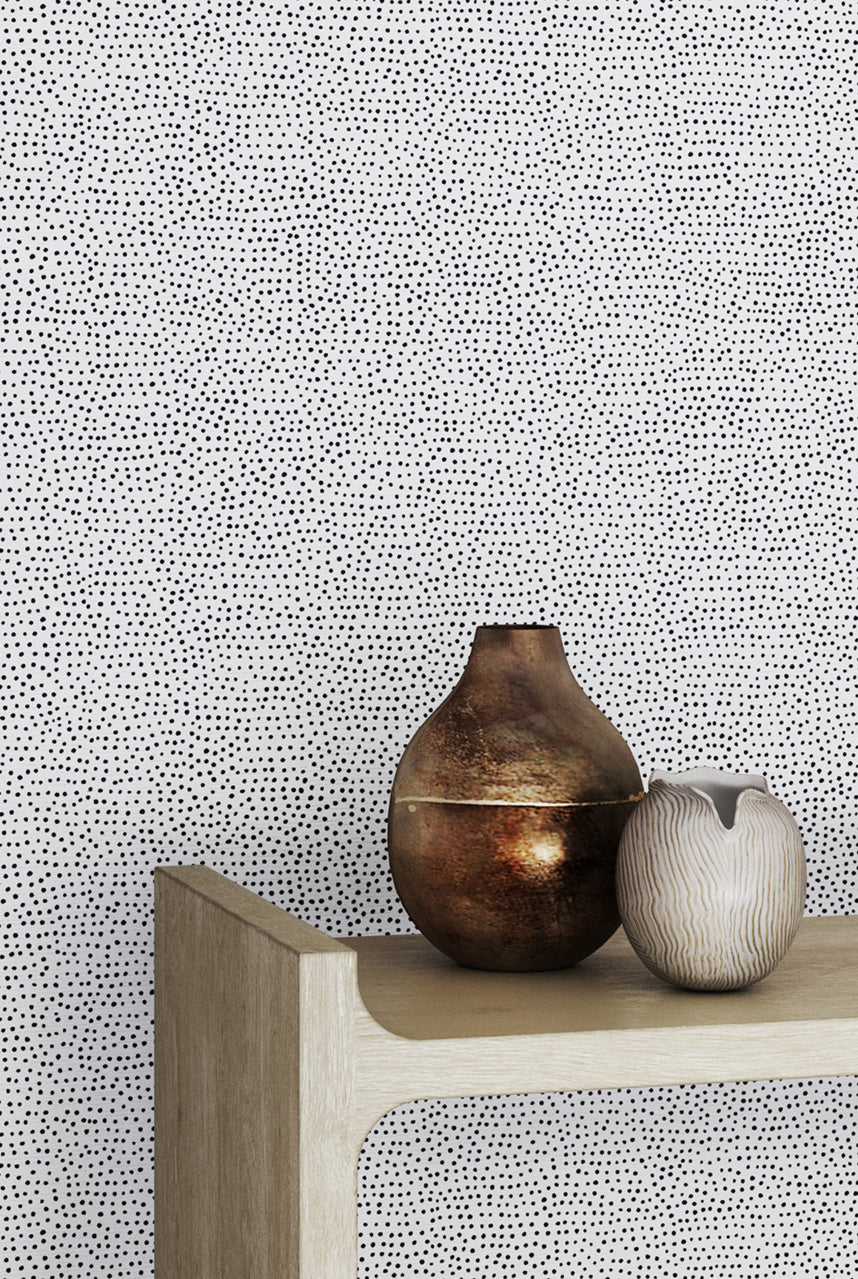 Purchase Phillip Jeffries Wallpaper - 10015, Droplets - White With Black 2