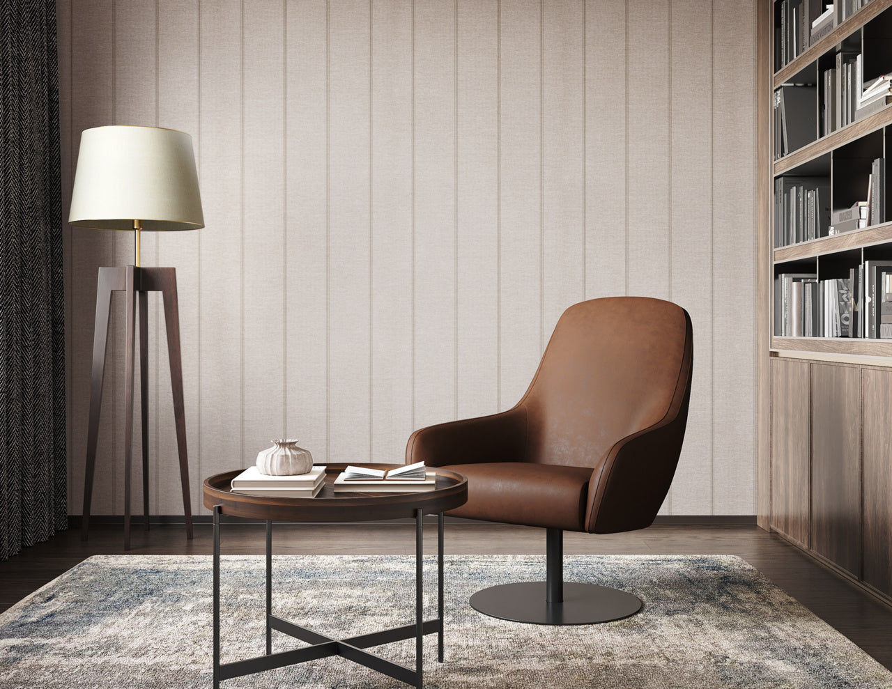 Purchase Phillip Jeffries Wallpaper - 10717, Jackson Stripe - Tan On Beige 2