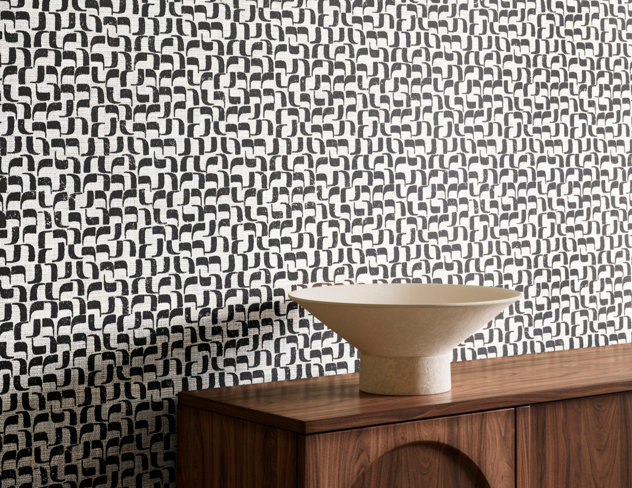 Purchase Phillip Jeffries Wallpaper - 40807, Rosetta - Cipher Black On Manila Hemp2