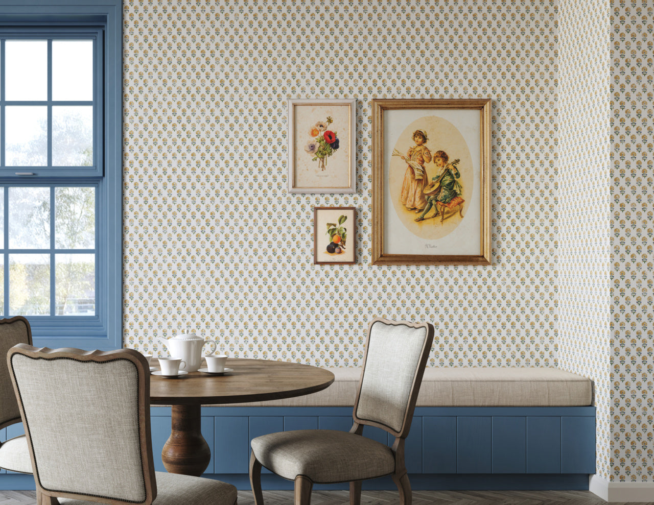 Purchase Phillip Jeffries Wallpaper - 40306, Manor House - Antique Marigold On Woven Walls2