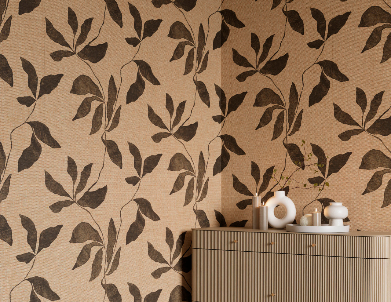Purchase Phillip Jeffries Wallpaper - 40204, Desert Ivy - Rooted Cocoa On Japanese Paper Weave2