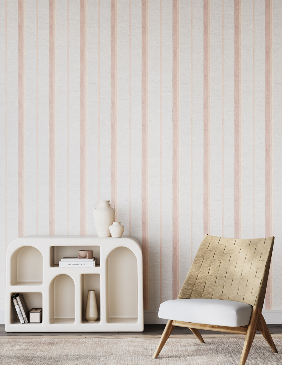 Purchase Phillip Jeffries Wallpaper - 27502, Saint-Tropez Stripe - Blushing 2