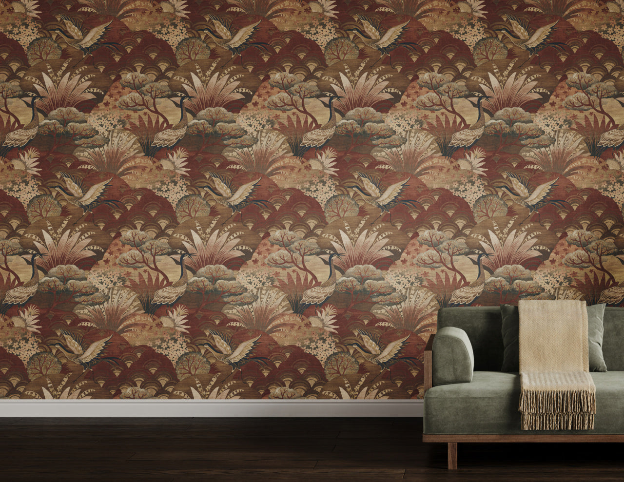 Purchase Phillip Jeffries Wallpaper - 35605, Fable - Sepia Garden On Manila Hemp2