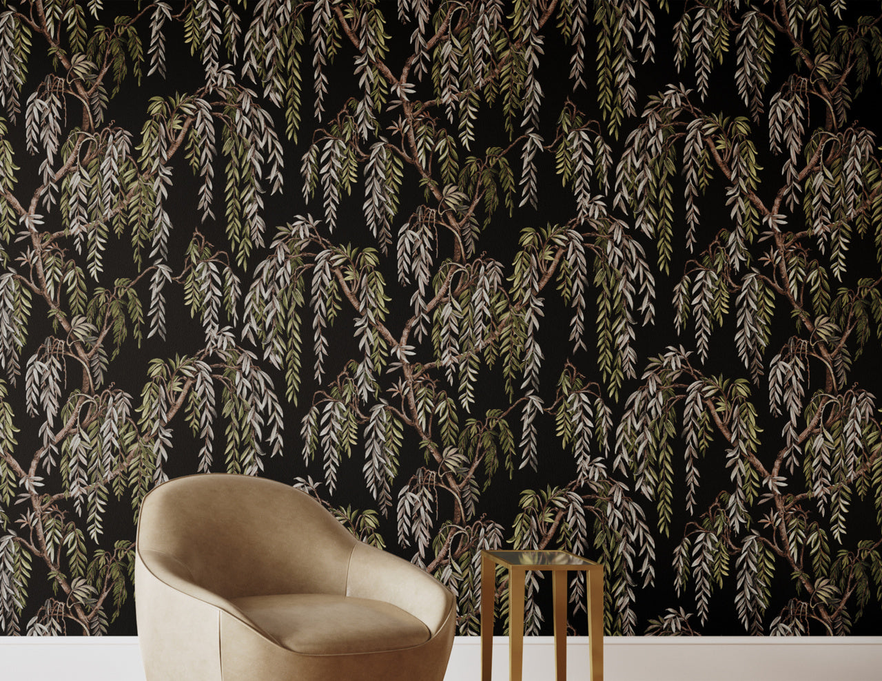 Purchase Phillip Jeffries Wallpaper - 27807, Whispering Willows - Nocturnal 2
