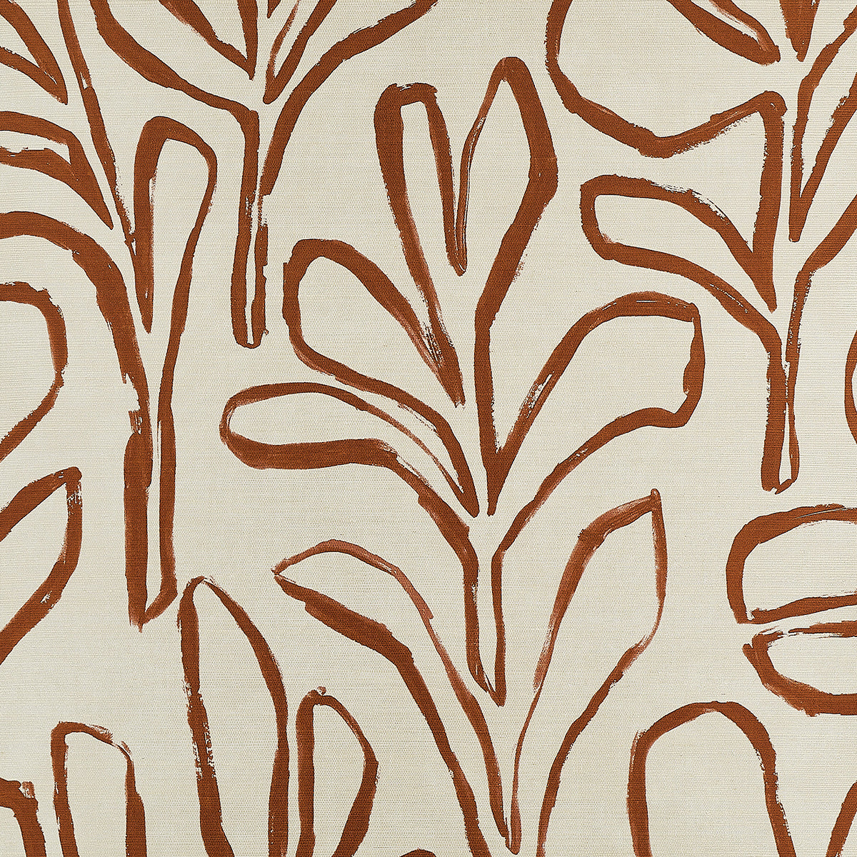 Purchase Phillip Jeffries Wallpaper - 10309, Sprig Silhouette - Terracotta Trellis 