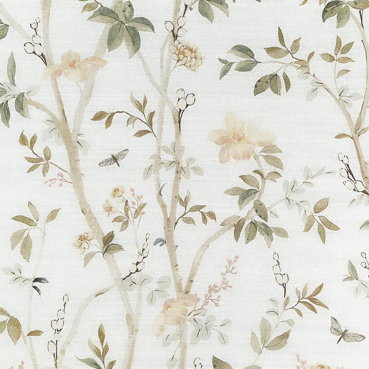 Purchase Phillip Jeffries Wallpaper - 35400, Jasmine - Muted Garden On Glam Grass