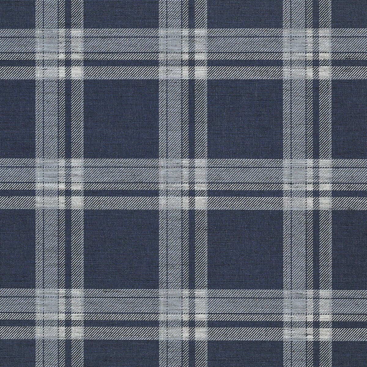Purchase Phillip Jeffries Wallpaper - 10727, Prairie Plaid - White On Navy 