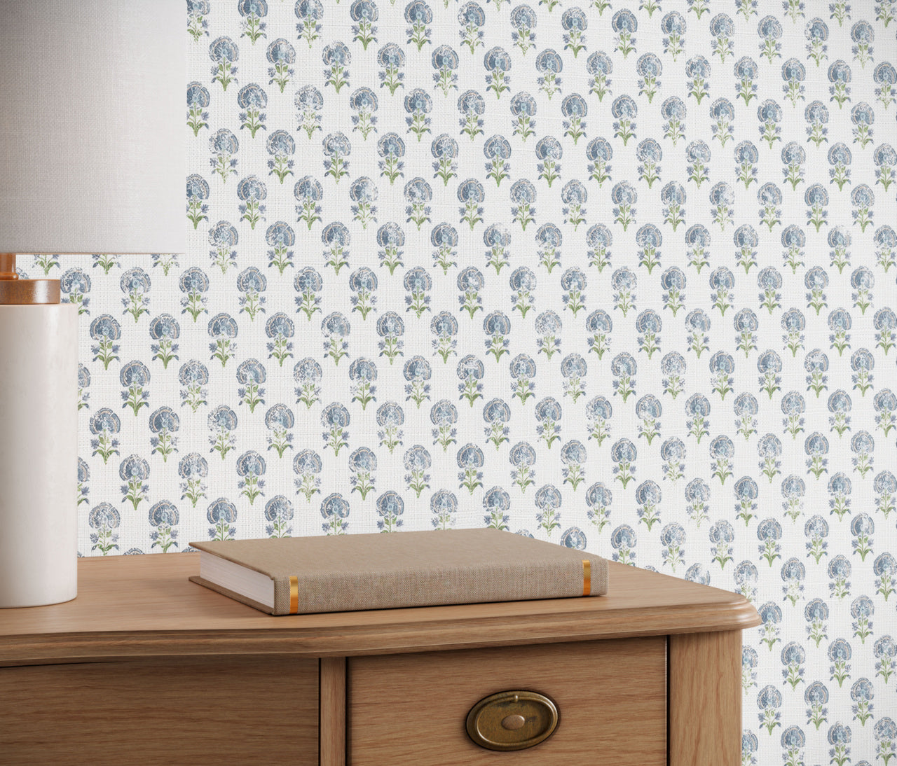 Purchase Phillip Jeffries Wallpaper - 40304, Manor House - Indigo Alcove On Canvas Linen2