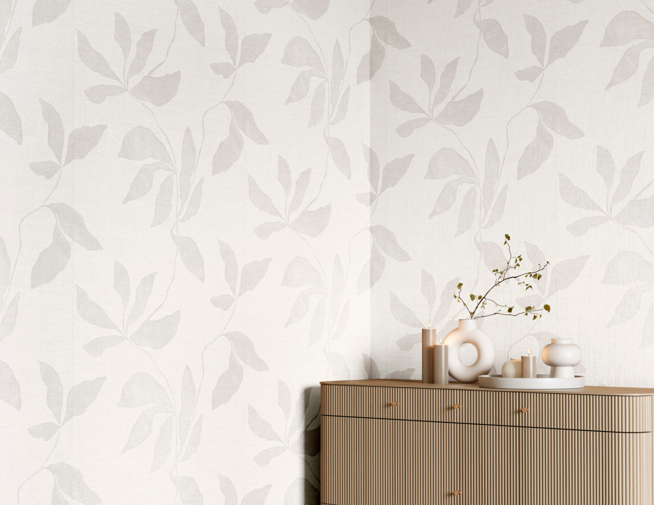 Purchase Phillip Jeffries Wallpaper - 40200, Desert Ivy - Shadow Vine On Canvas Linen2